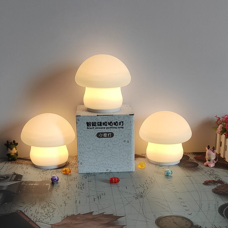 Mushroom Pure White Silicone Table Lamp