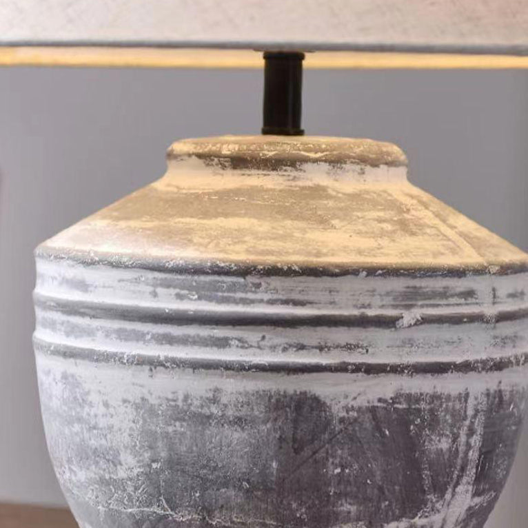 Handmade Ceramic Fabric Pot Table Lamp