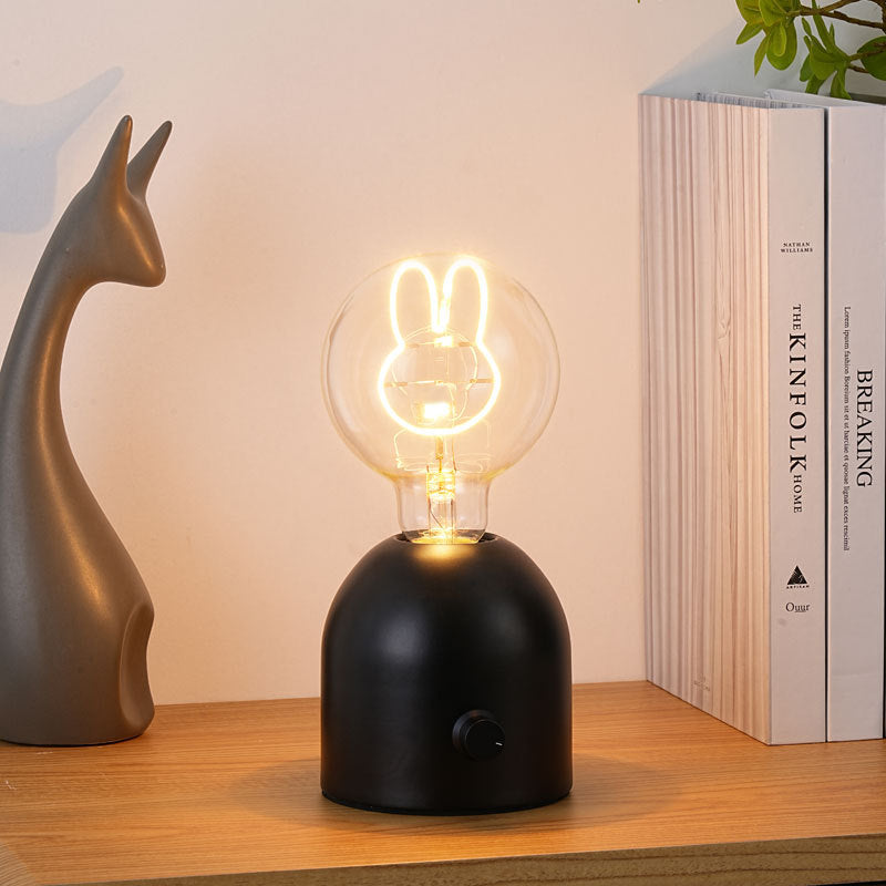 Round Glass Wood Bedroom Table Lamp