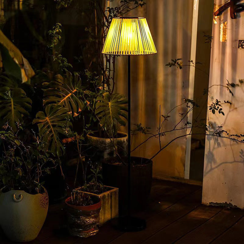 Farmhouse Trapezoidal Handmade Woven Outdoor Light
