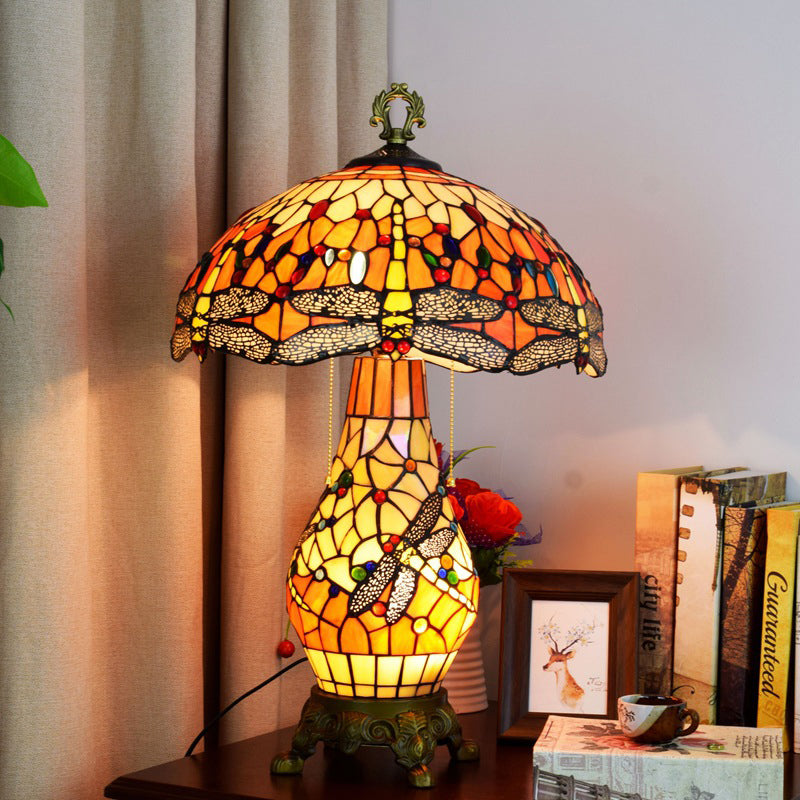 Round Umbrella Shaped Aluminum 3-Light Table Lamp