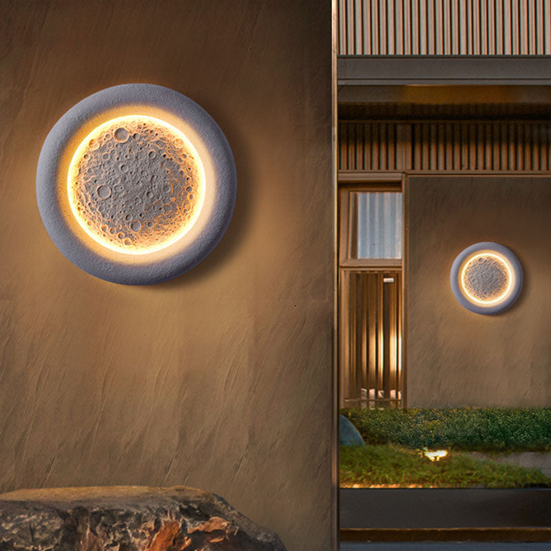Concrete Imitation Moon Texture Wall Lamp