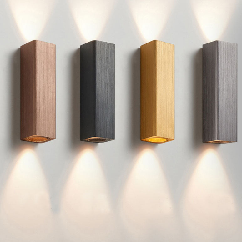 Brushed Aluminum Rectangular Column Wall Lamp