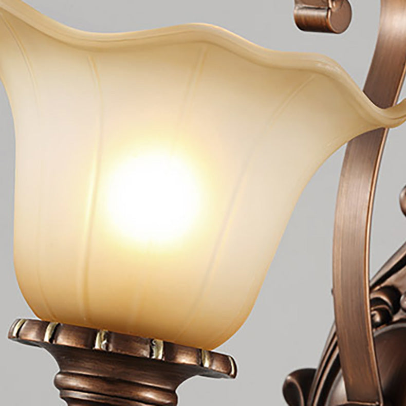 Frosted Glass Flower Iron Wall Lamp