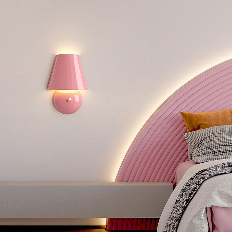 Cream Trapezoidal Round Iron Wall Lamp