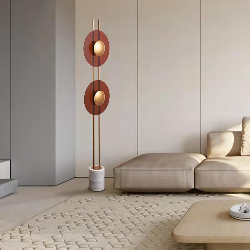 Hardware Disc Marble Floor Lamp