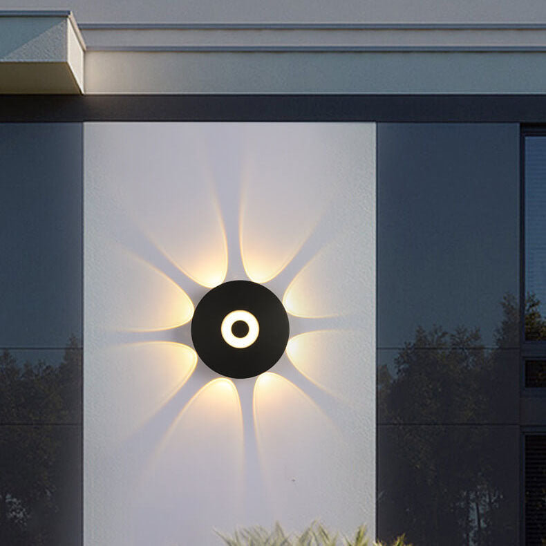 Black Round Aluminum Indoor Outdoor Light