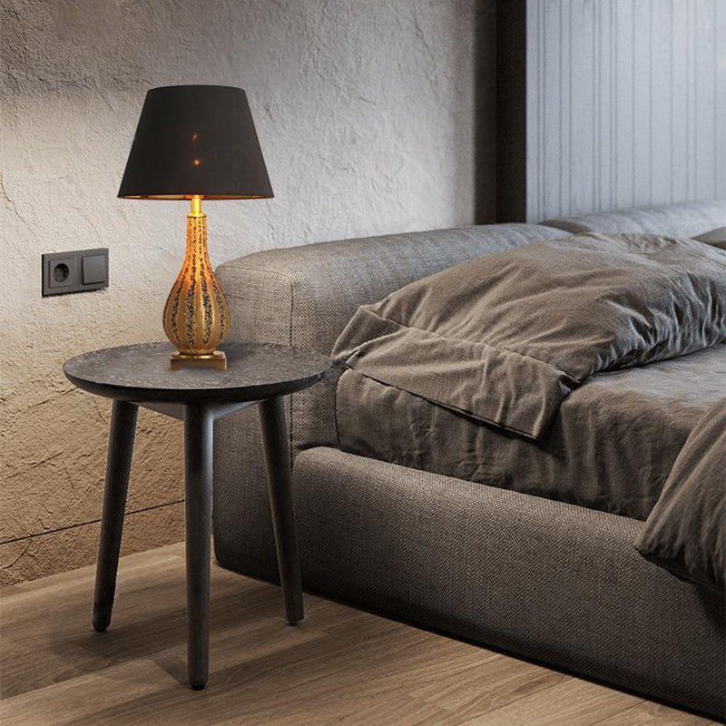 Vase Trapezoidal Ceramic Fabric Table Lamp
