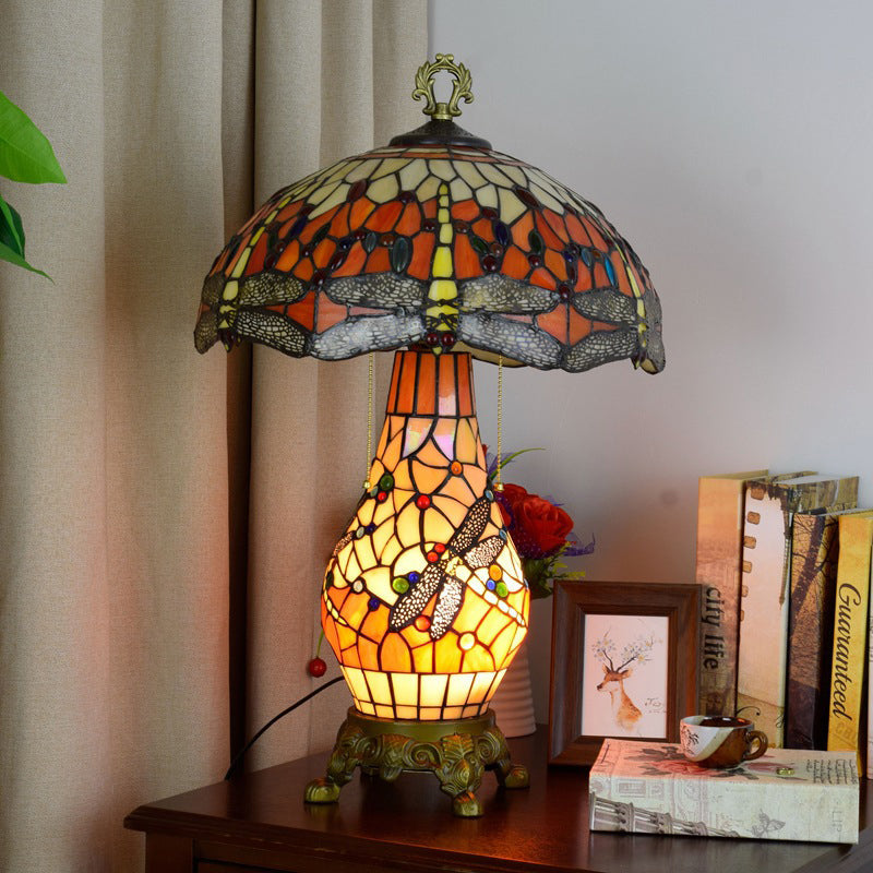 Round Umbrella Shaped Aluminum 3-Light Table Lamp