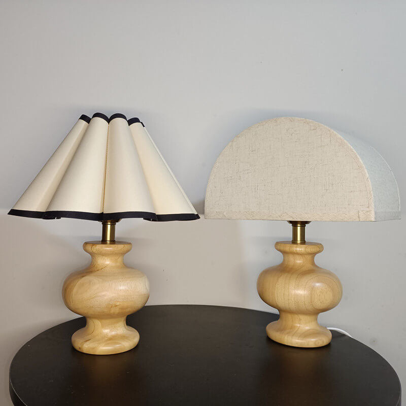 Half-circle Log Cloth Table Lamp