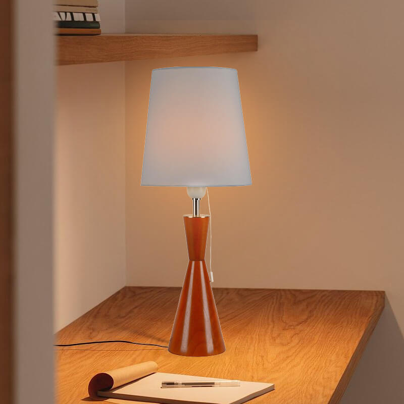 Oak Body Cotton PC Table Lamp