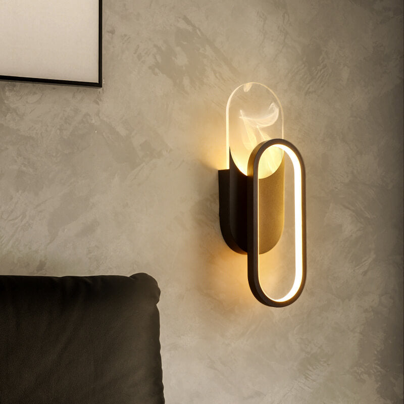 Feather Effect Acrylic Geometric Wall Lamp