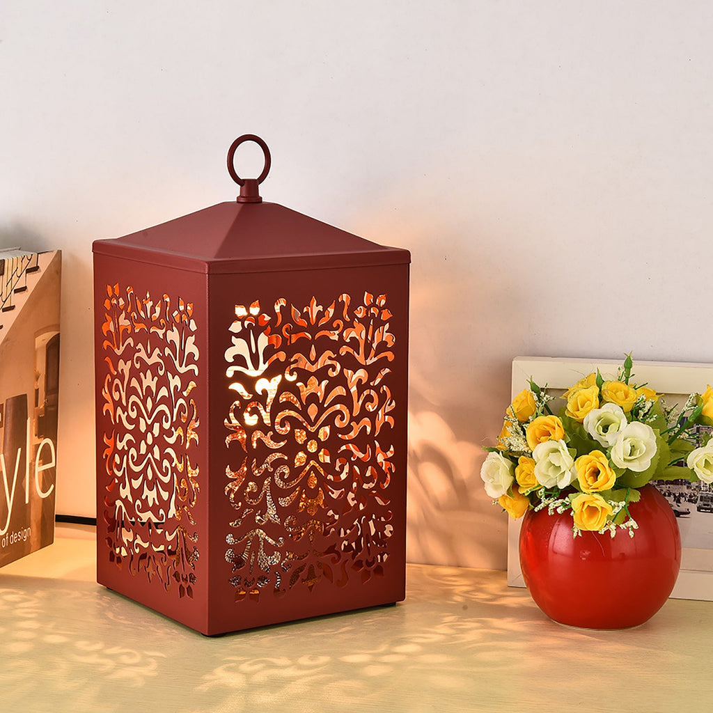 Metal Hollow Rectangle Melting Table Lamp