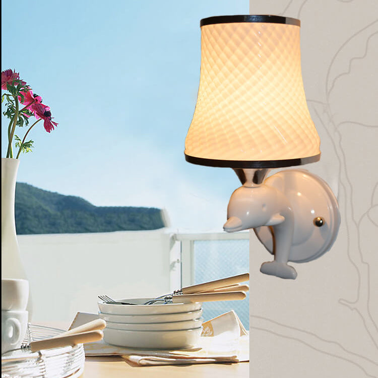 Glass Dolphin Decoration Design Wall Lamp