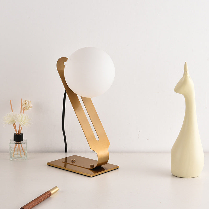 Round Iron Glass Study Table Lamp