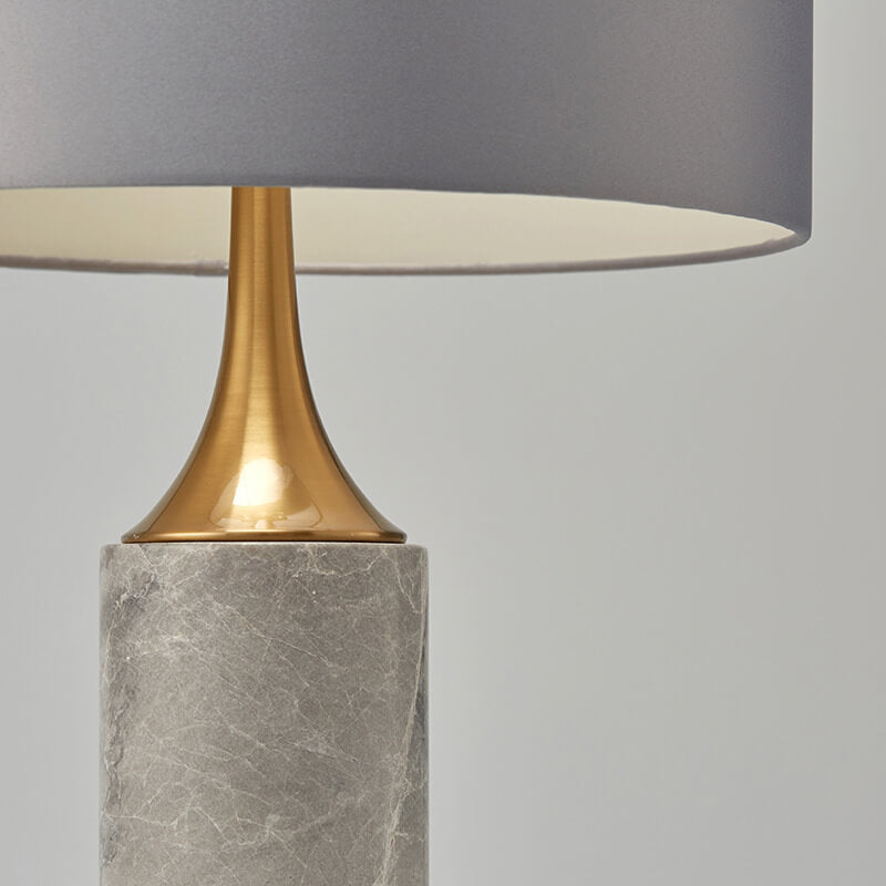 Marble Cylinder Bedroom Table Lamp