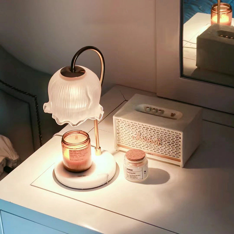 Bell Orchid Glass Marble Table Lamp