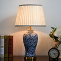 Fabric Hand-Painted Celadon Living Table Lamp