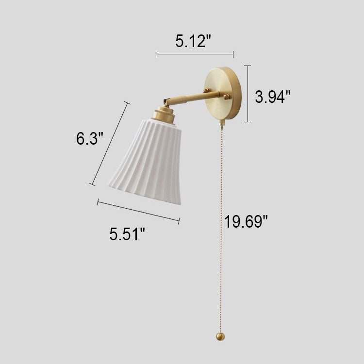Minimal Brass Ceramic Wall Lamp