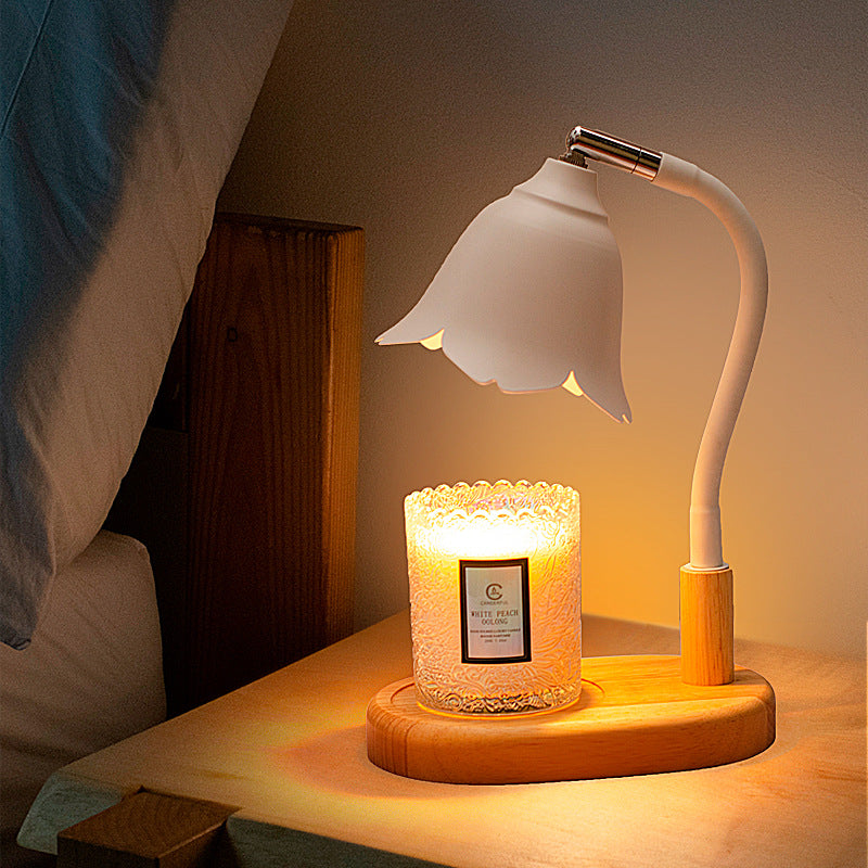 Floral Wood Iron Aroma Table Lamp