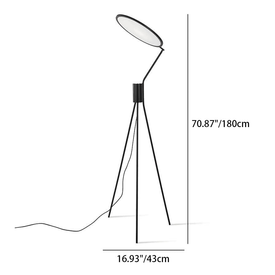 Fabric Round Iron Tripod Floor Lamp