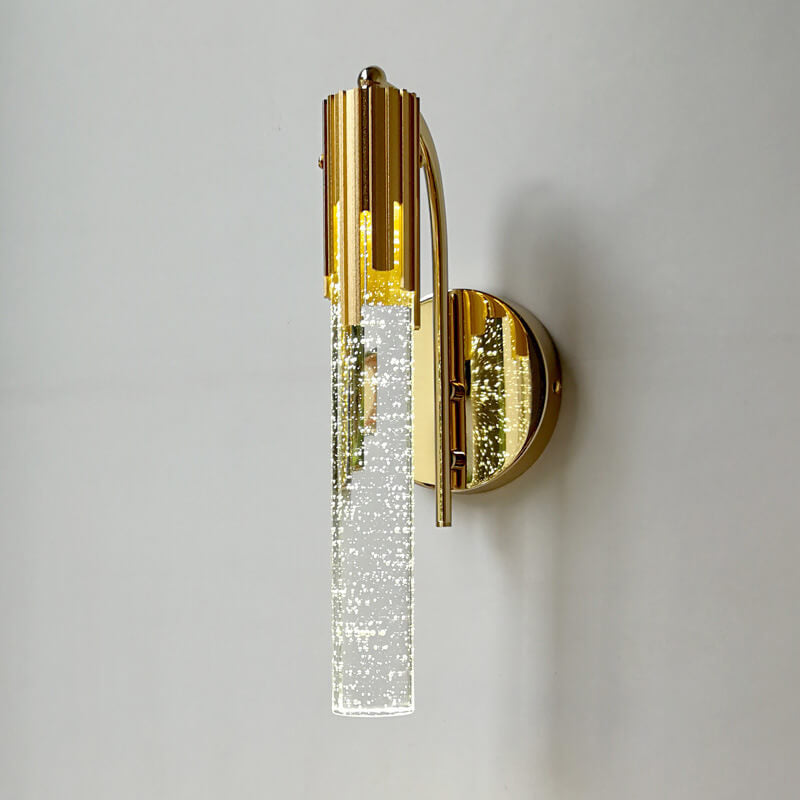 Gold Bubble Crystal Column Wall Lamp
