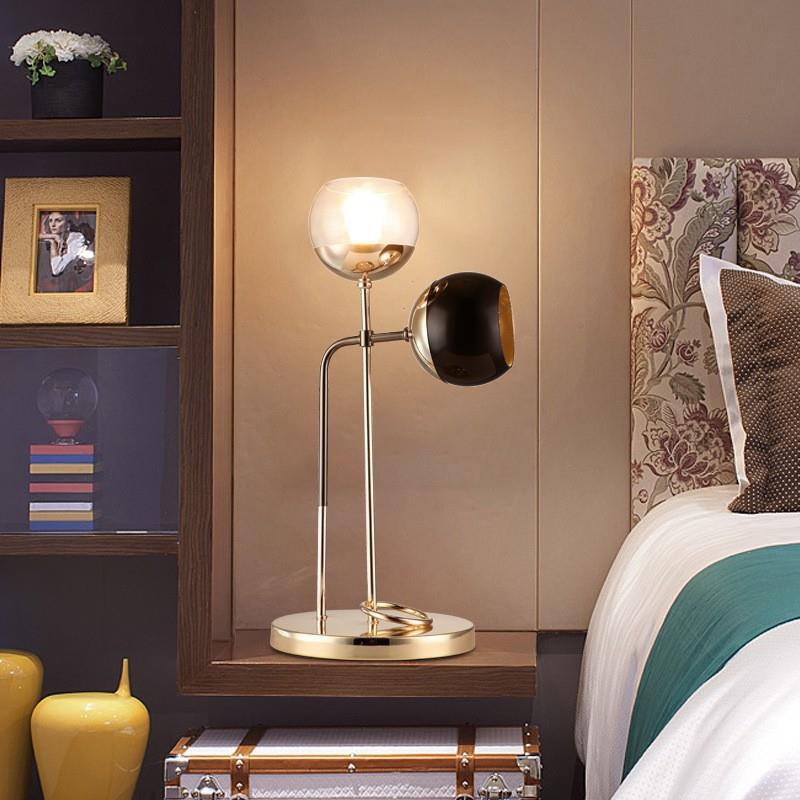 Orb Hardware Glass Bedroom 2-Light Table Lamp