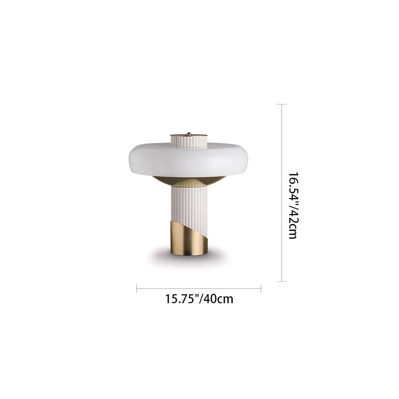 Round Cylinder Metal Glass 2-Light Table Lamp