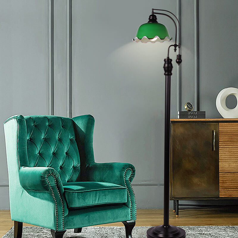 Iron Flower Bud Glass Floor Lamp