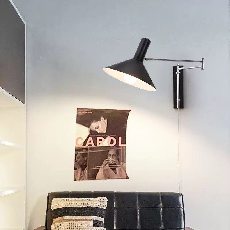Cone Iron Swing Arm Wall Lamp
