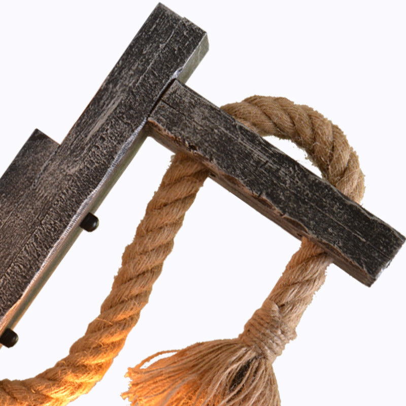 Solid Wooden Twine Wall Lamp