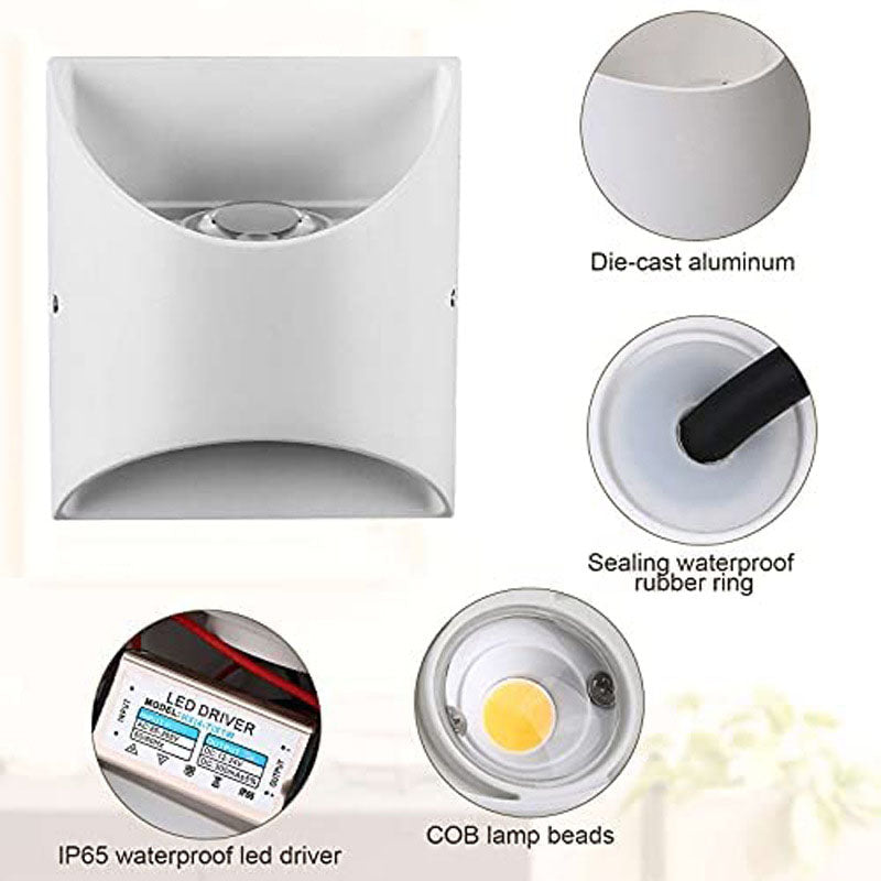 Solid Color Aluminum Square Outdoor Light