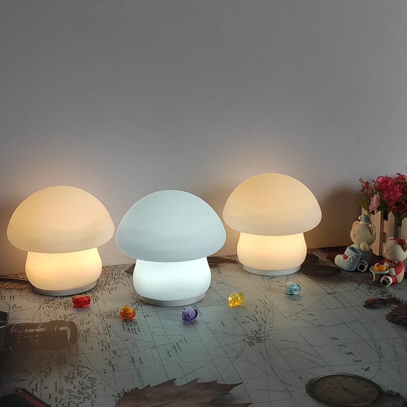 Mushroom Pure White Silicone Table Lamp