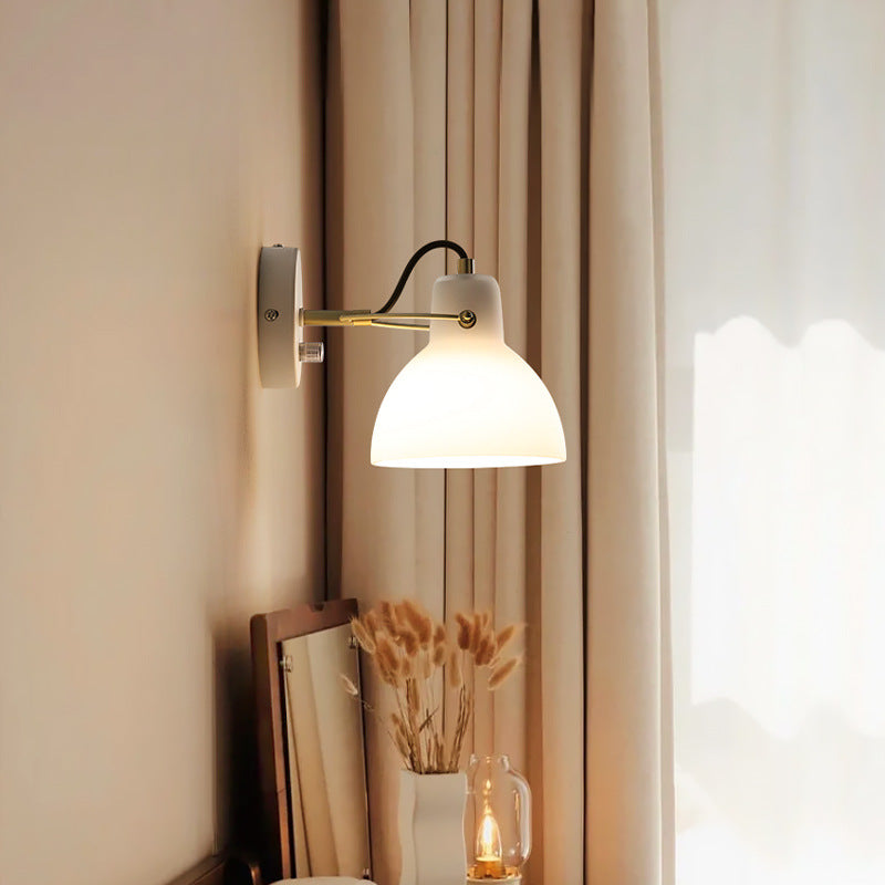 Iron Glass Dome Hemispheroid Wall Lamp