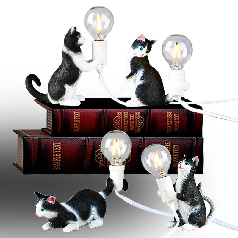 Resin Kitten Decor Mini Table Lamp