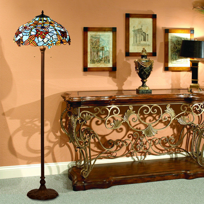 Butterfly Decoration Stained Glass 2-Light Floor Lamp