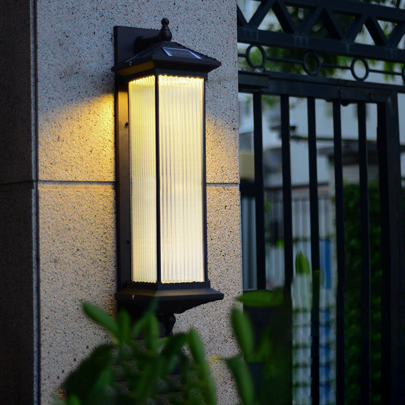 Aluminum Glass Cuboid Garden Outdoor Light
