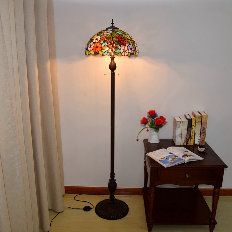 Dome Iron Resin Glass 3-Light Floor Lamp