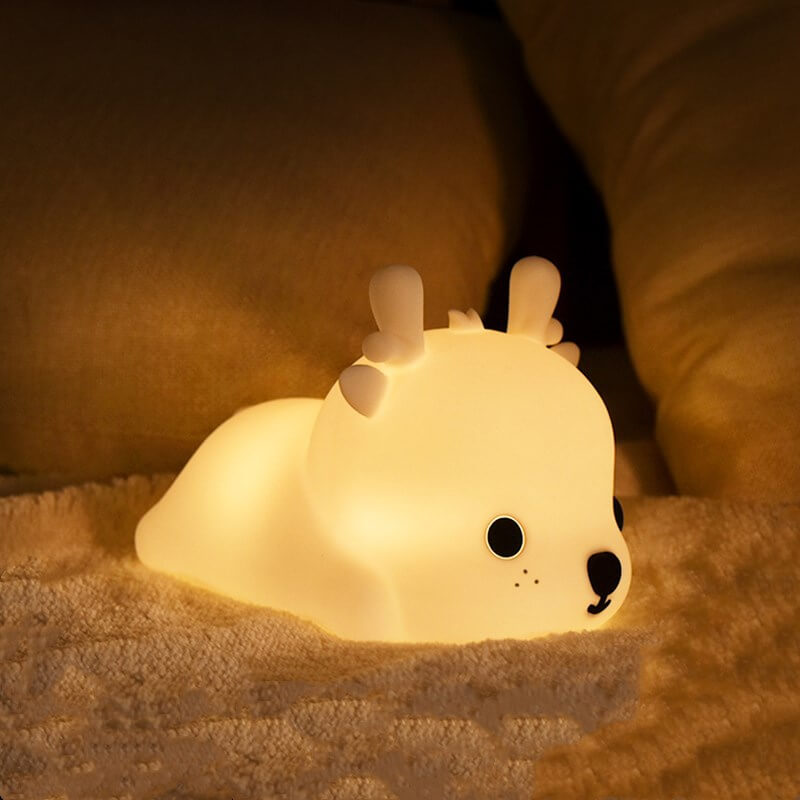Deer-shaped Silicone Charging Night Table Lamp