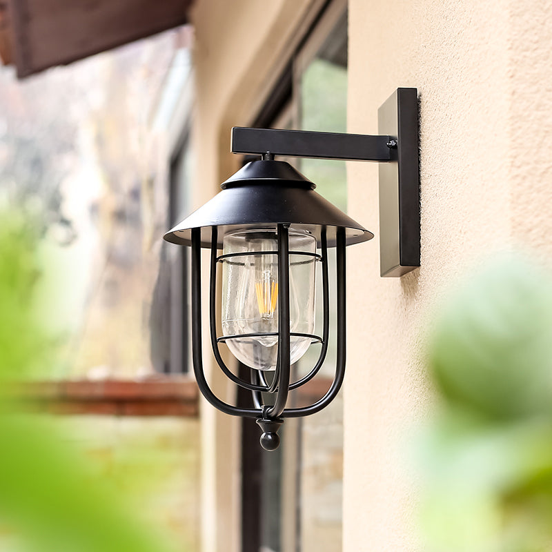 Bird Cage Iron Glass Outdoor Light