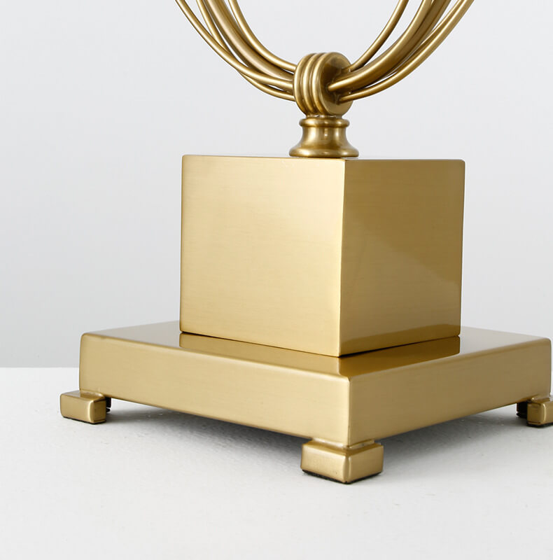 Golden Glamour Fabric Crystal Table Lamp