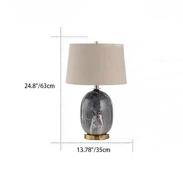 Round Vase Ceramic Fabric Table Lamp