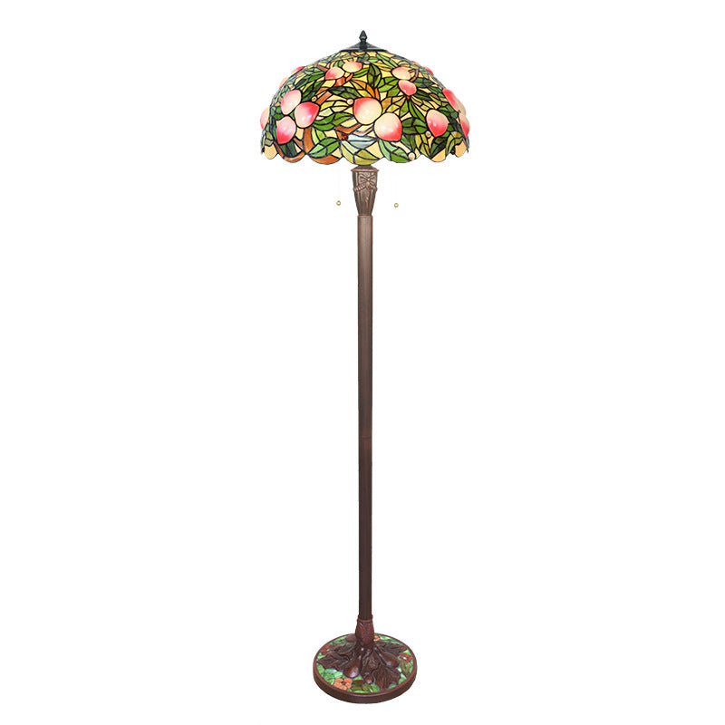 Stained Glass Fairy Peach 3-Light Floor Lamp
