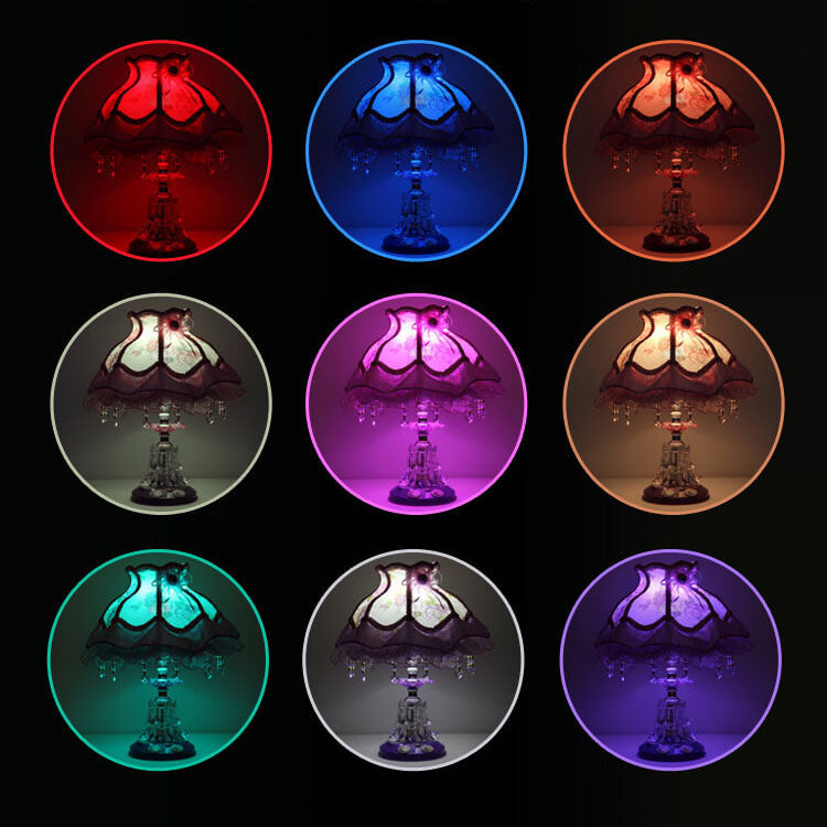Style Wedding Fabric Glass Table Lamp