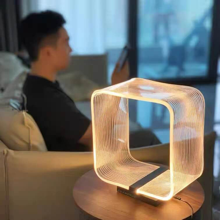 Square Ring Acrylic Decorative Table Lamp