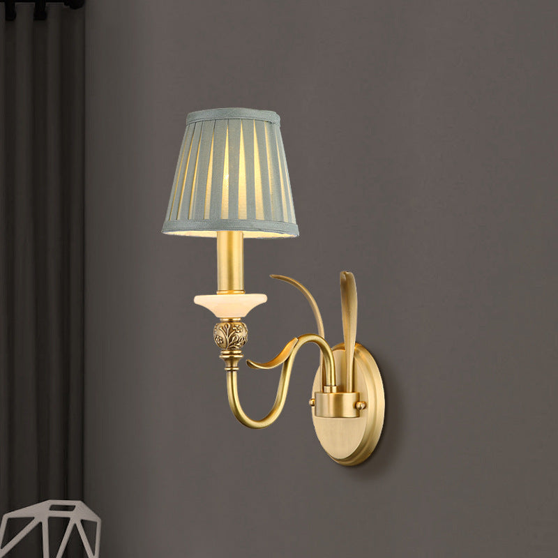 Provincial Fabric Cone Copper 2-Light Wall Lamp