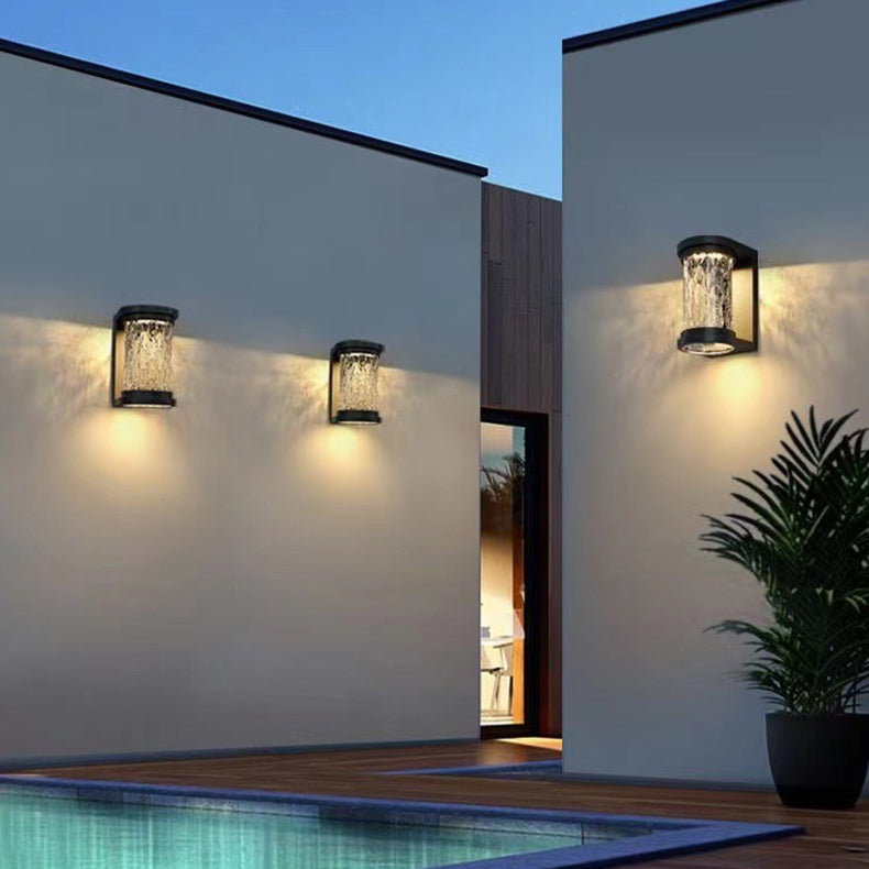 Cylinder Stainless Steel Glass Outdoor Light