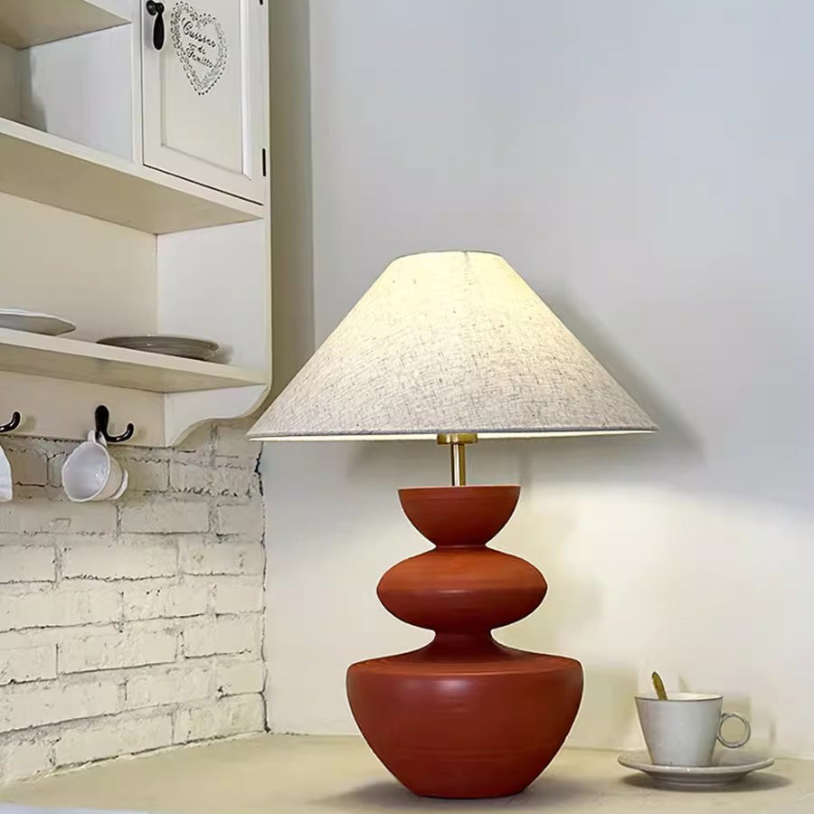 Jar Resin Fabric Living Table Lamp