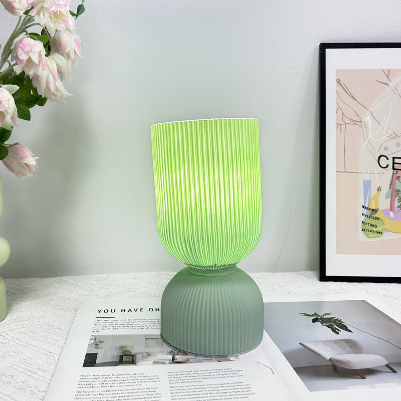 Cylinder Funnel Glass Bedroom Table Lamp