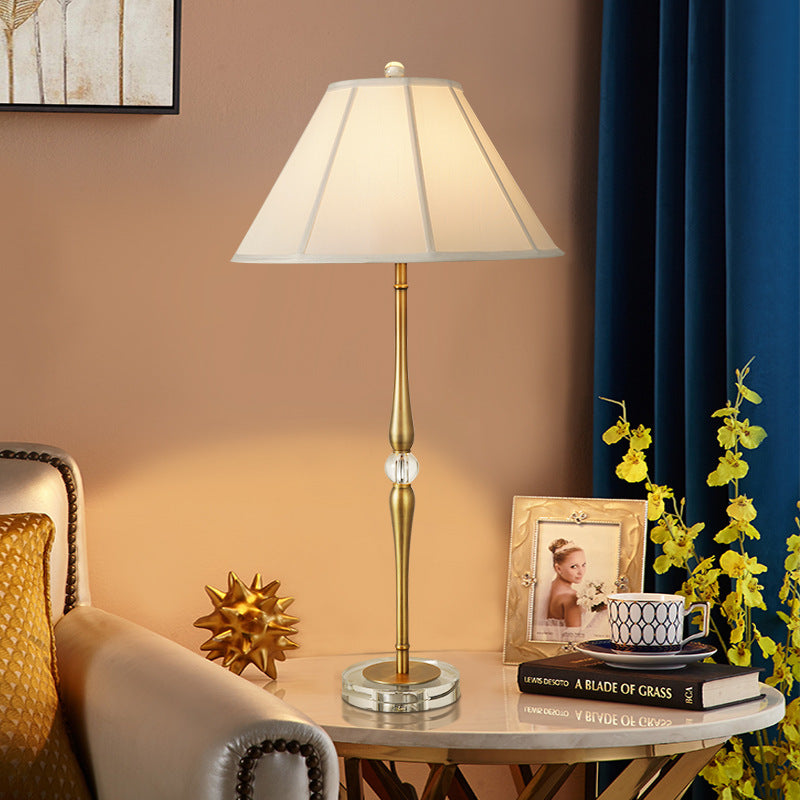 Fabric Pleated Cone Long Table Lamp
